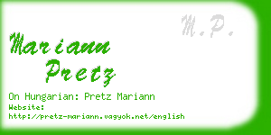 mariann pretz business card